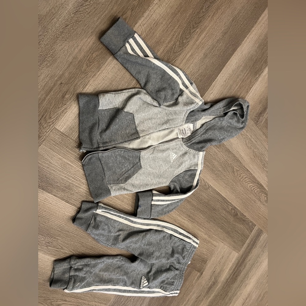 Adidas Kids Gray Tracksuit Set 2t